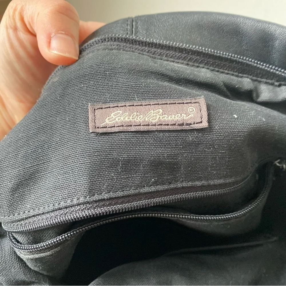 Black Leather Shoulder Bag Crossbody Bag real leather Eddie Bauer